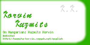korvin kuzmits business card